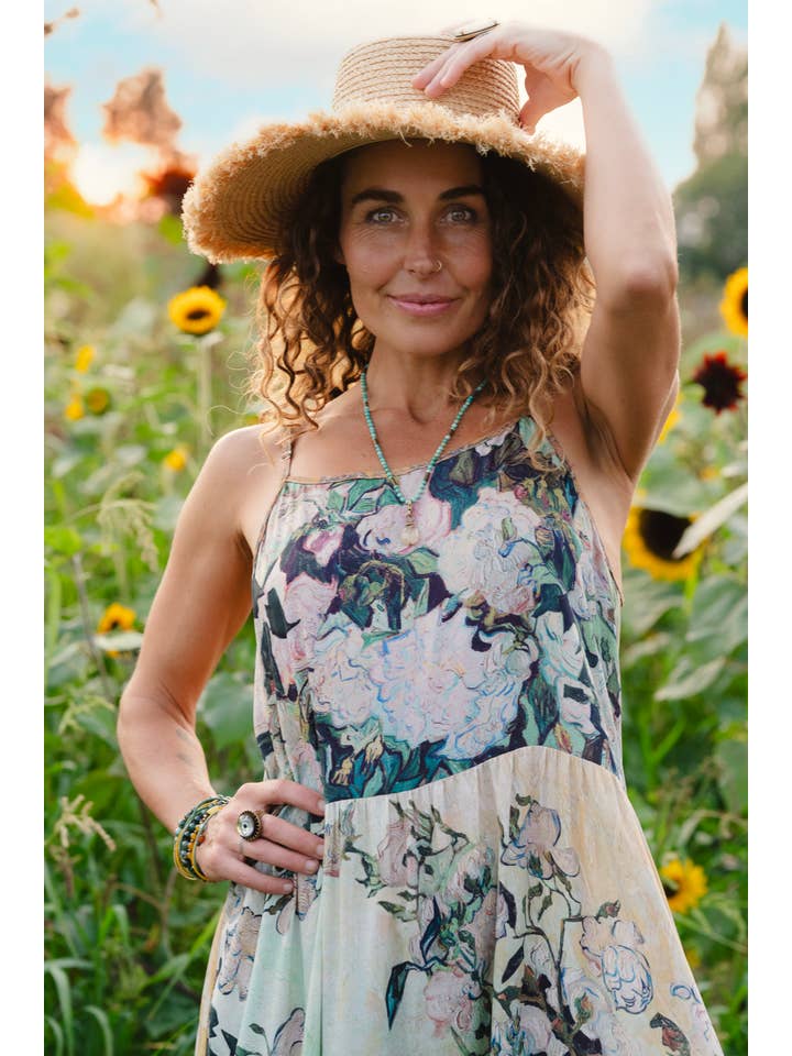 Market of Stars (USA) - Wholesale Dress - Women's - I Paint My Dream Van Gogh Bohéme Long Maxi Slip Dress2