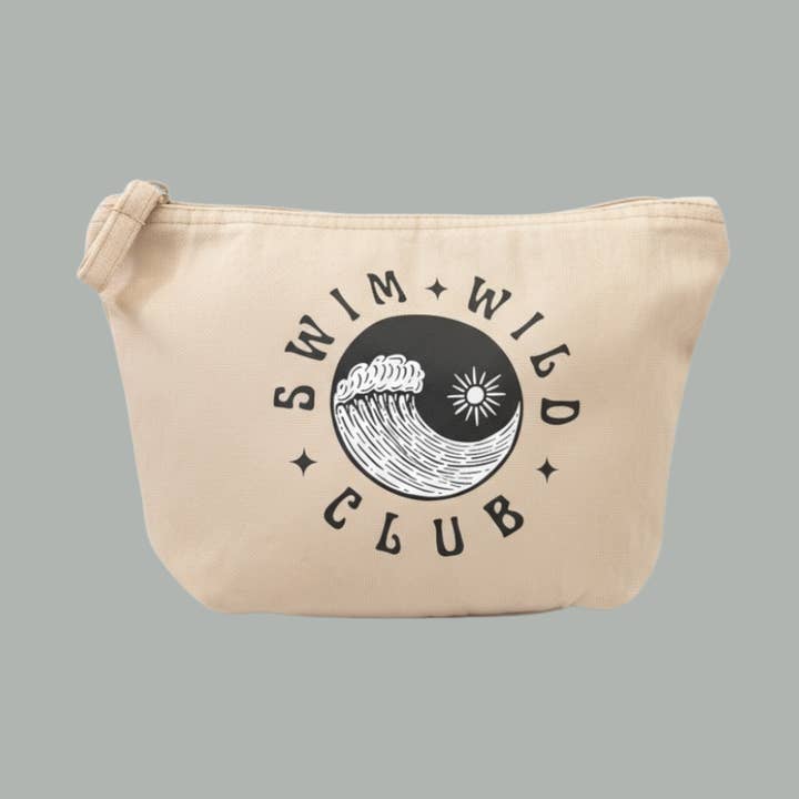 Swim wild Club zip bag for wholesale by the Cornish studio