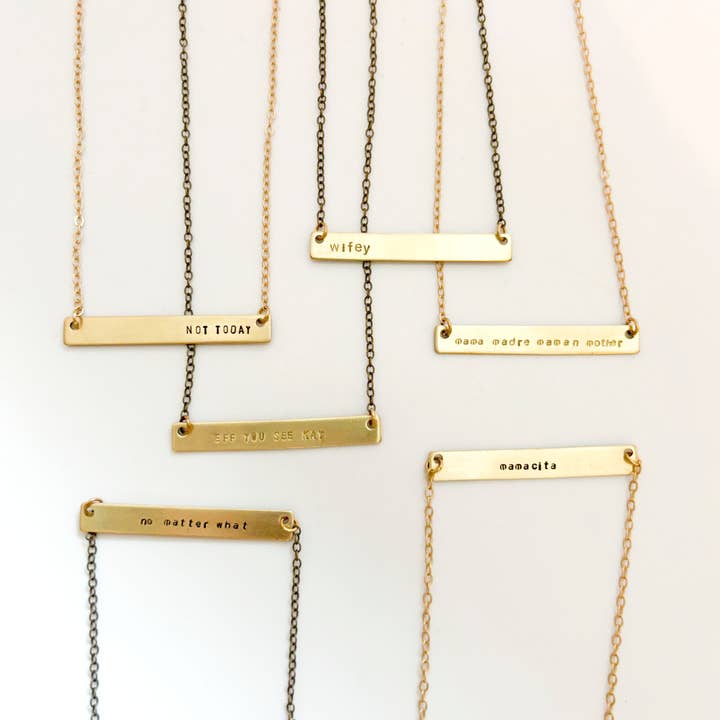 Grey Theory Mill - Wholesale Pendant/charm necklace - Custom Stamped Bar Necklace – Personalized Jewelry Gift 2