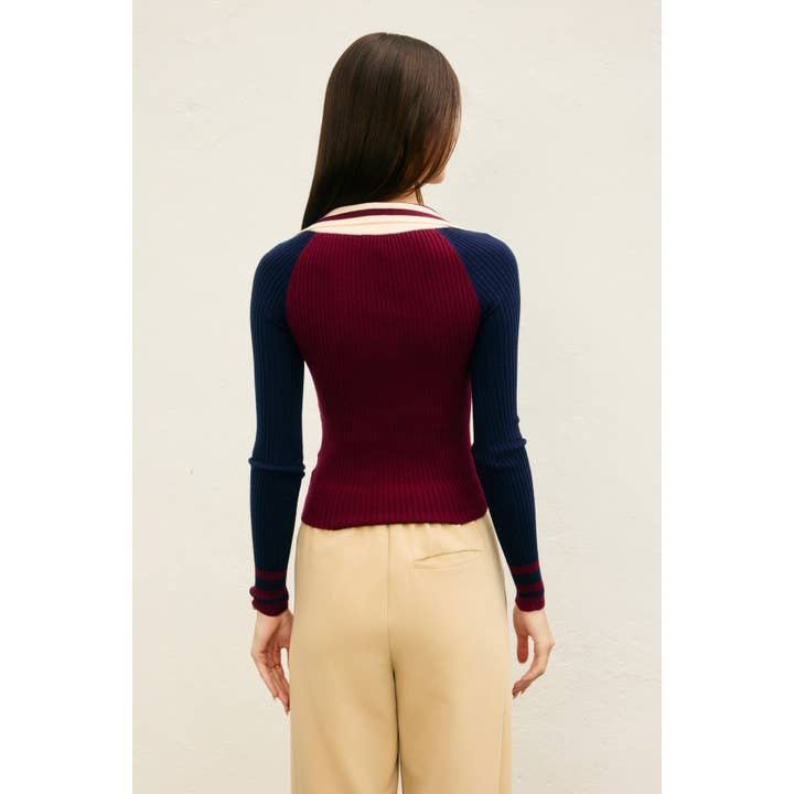 Dress Forum - Wholesale Knit Top - Women's - Fitted Knit Collared Sweater7