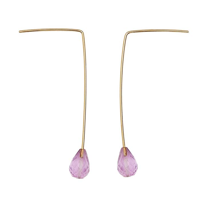 Long Angled Studs with Drop Gems for wholesale by Melissa McArthur - Jewellery Made in London