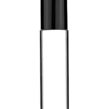 Best Bottles - Wholesale Essential Oil Holder - Clear Cylinder Glass Bottle with Metal Roller Ball - 9ml