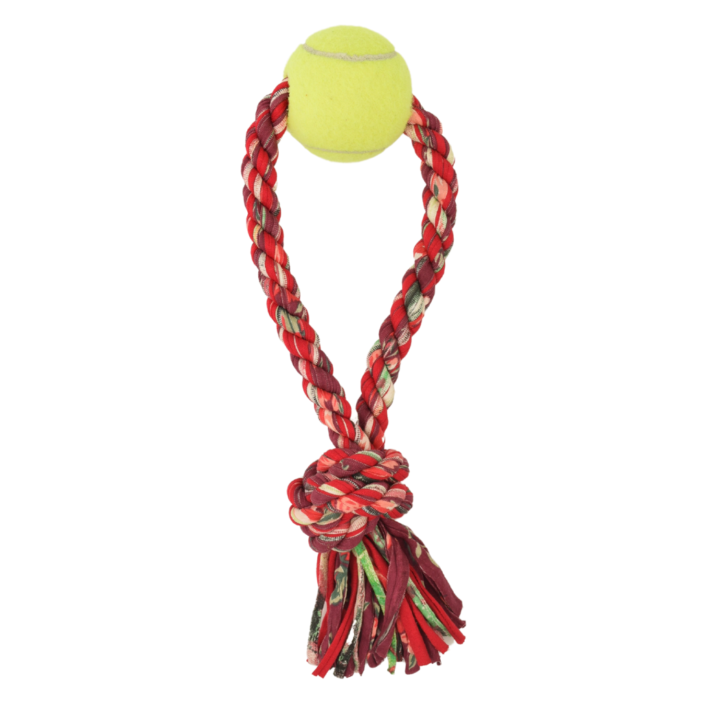 Shreds + rerope - Vente Jouet en corde – chien - Jouet pour chien ReRope Upcycled S Loop avec balle (lot de 10)3