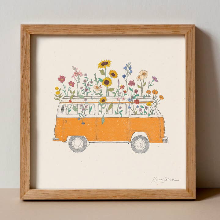 Wildflowering Van Art Print - Hush Poppy Collection for wholesale by Kaari & Co.