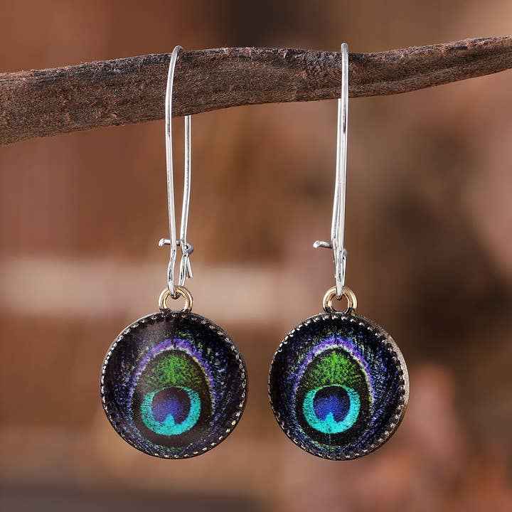 Magia Design - Wholesale Dangle Earrings - Bohemian Peacock Feather Earrings3