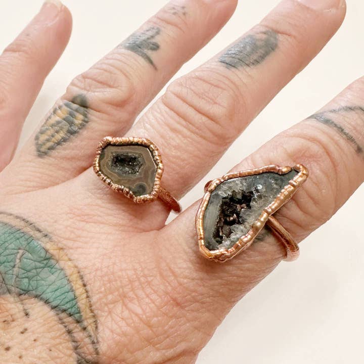 Svart geod kopparring / Elektroformerad ring för wholesale av MergingMetals