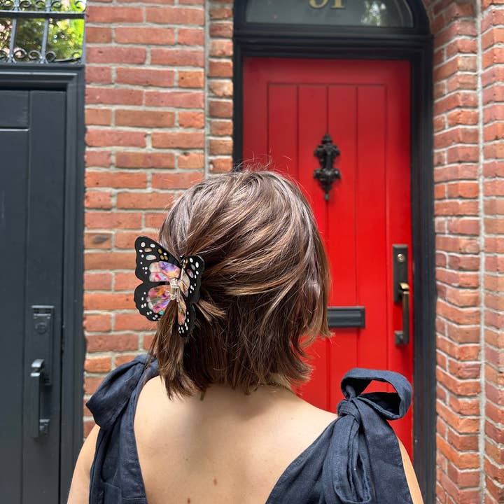Solar Eclipse - Wholesale Hair Clip - Women's - Hand-painted Limited Edition Monarch Butterfly Claw Clip