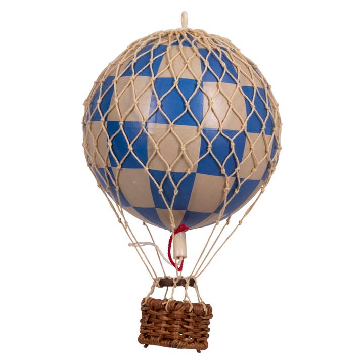 Authentic Models - Vente Décorations de table - Montgolfière Flottant Le Ciel - Check Bleu