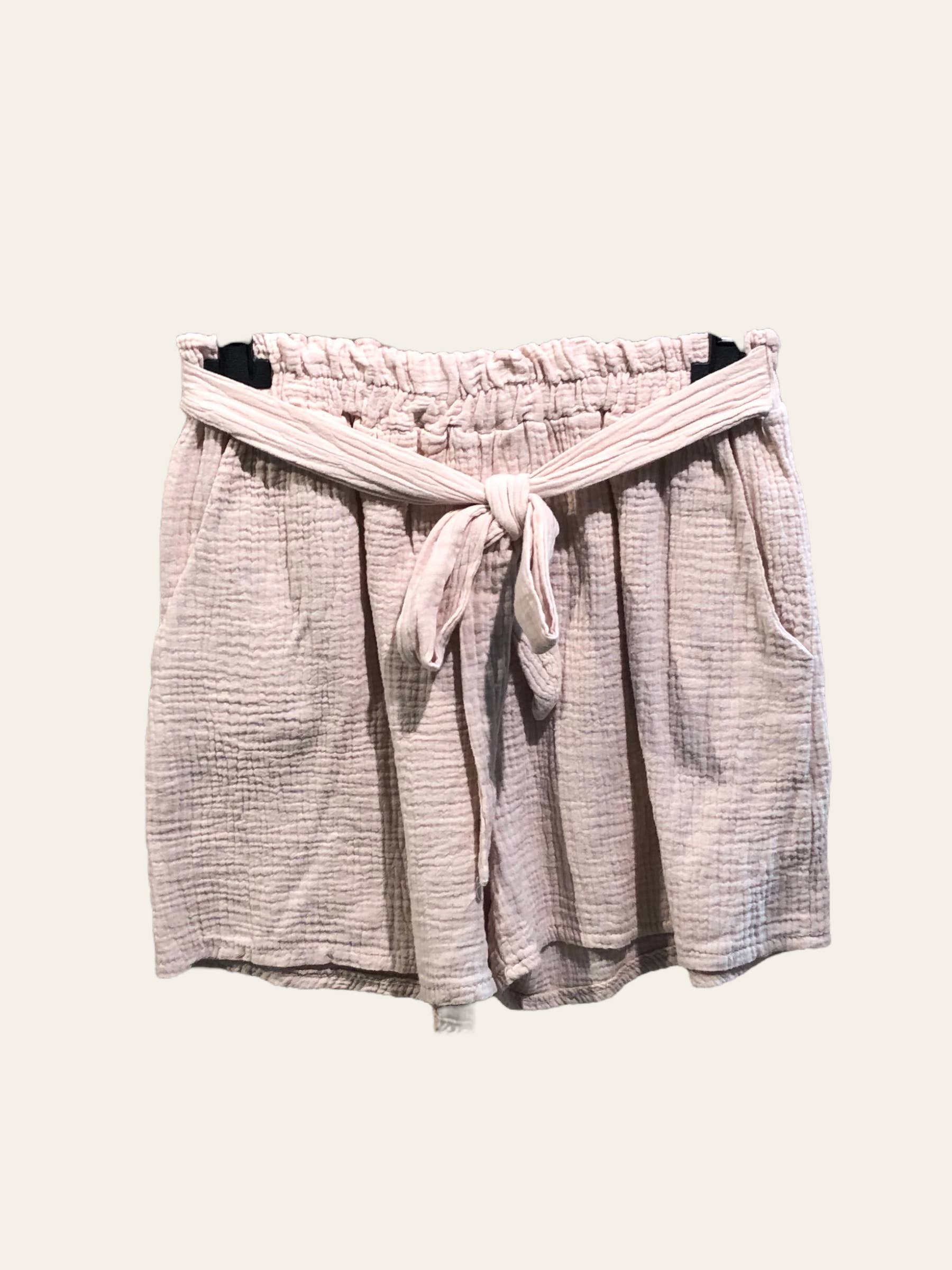 Moonsun - Vendita all'ingrosso Pantaloncini - Donna - Shorts in garza di cotone #2305 con cintura4