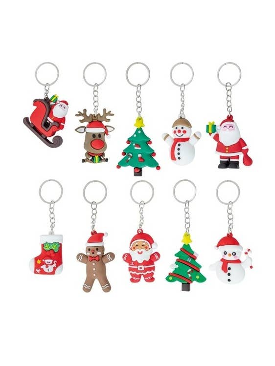 Set of 10 Christmas keychains for wholesale by STAR WAY, S.L.