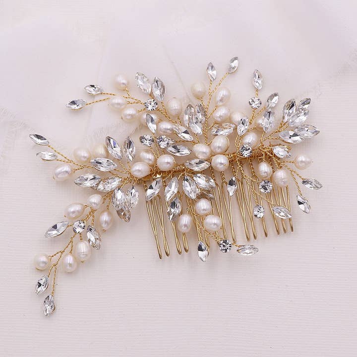 allureweddingjewelry - Vente Épingles à cheveux - Peigne à cheveux Gwen Pearl4