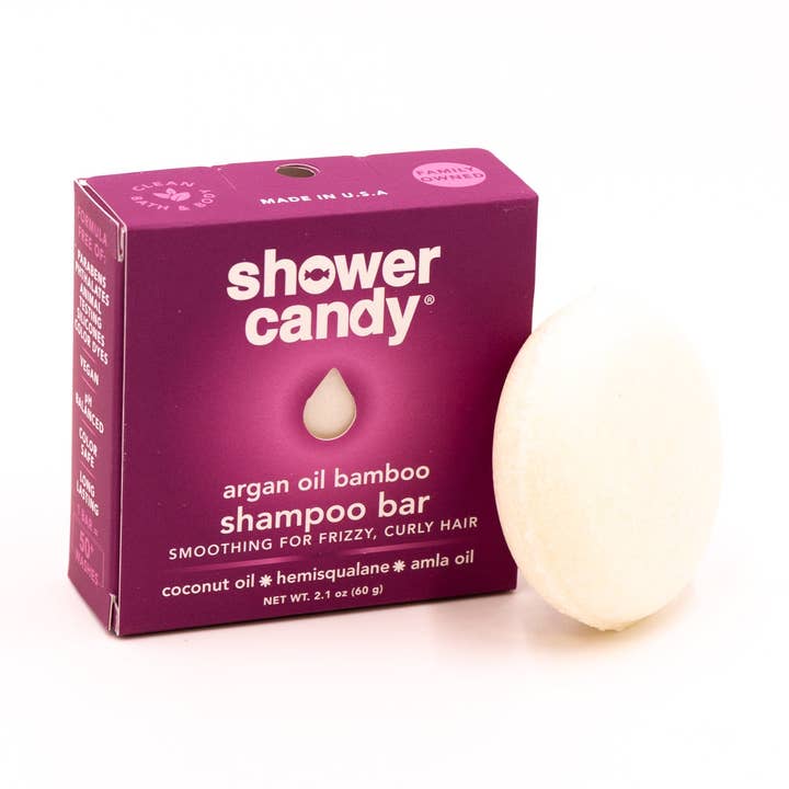 Shower Candy Argan Oil Bamboo Shampoo Bar – Smoothing Solid Shampoo for Frizzy and Curly Hair for wholesale by Shower Candy