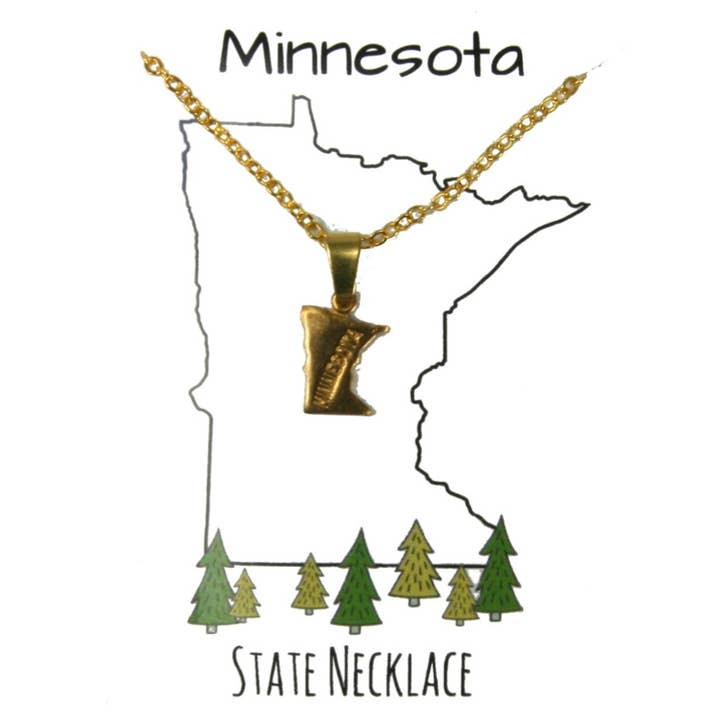 Dreamspirit - Wholesale Pendant/Charm Necklace - Minnesota State Necklace Brass