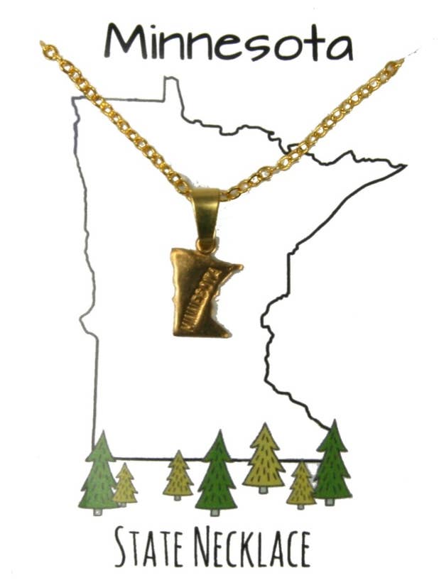 Minnesota State Necklace Brass for wholesale by Dreamspirit