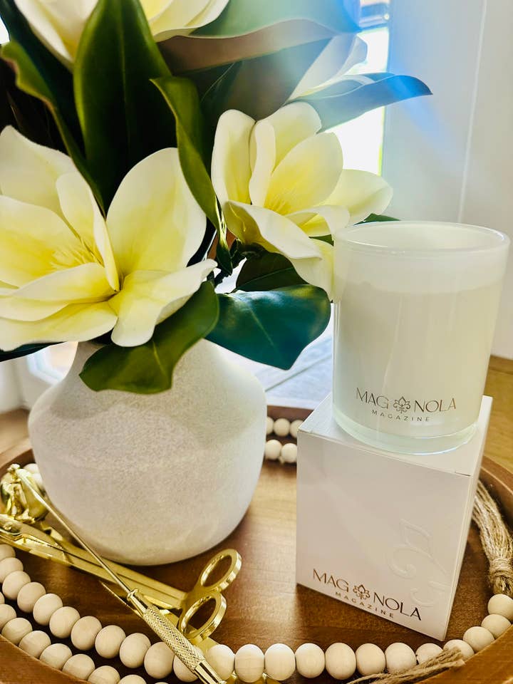 Magazine 8.5 oz Candle for wholesale by MagNola Designs