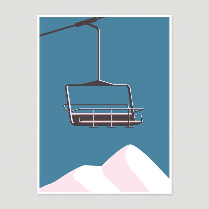 Chair Lift & Mountains Fine Art Print for wholesale by Keeler & Sidaway