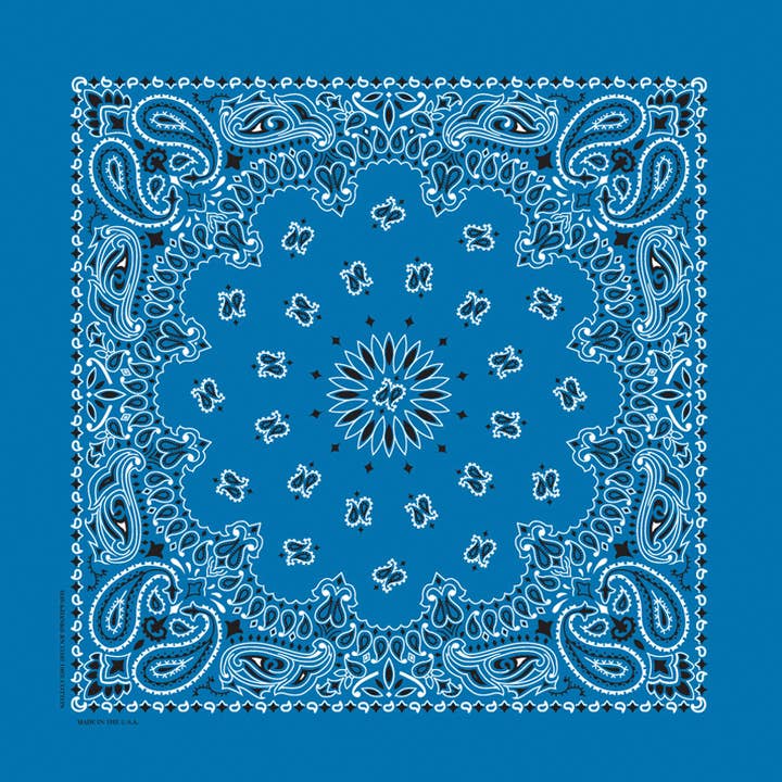 Bandanna - 22" MADE IN USA - Mirage Blue Paisley for wholesale by The Bandanna Company