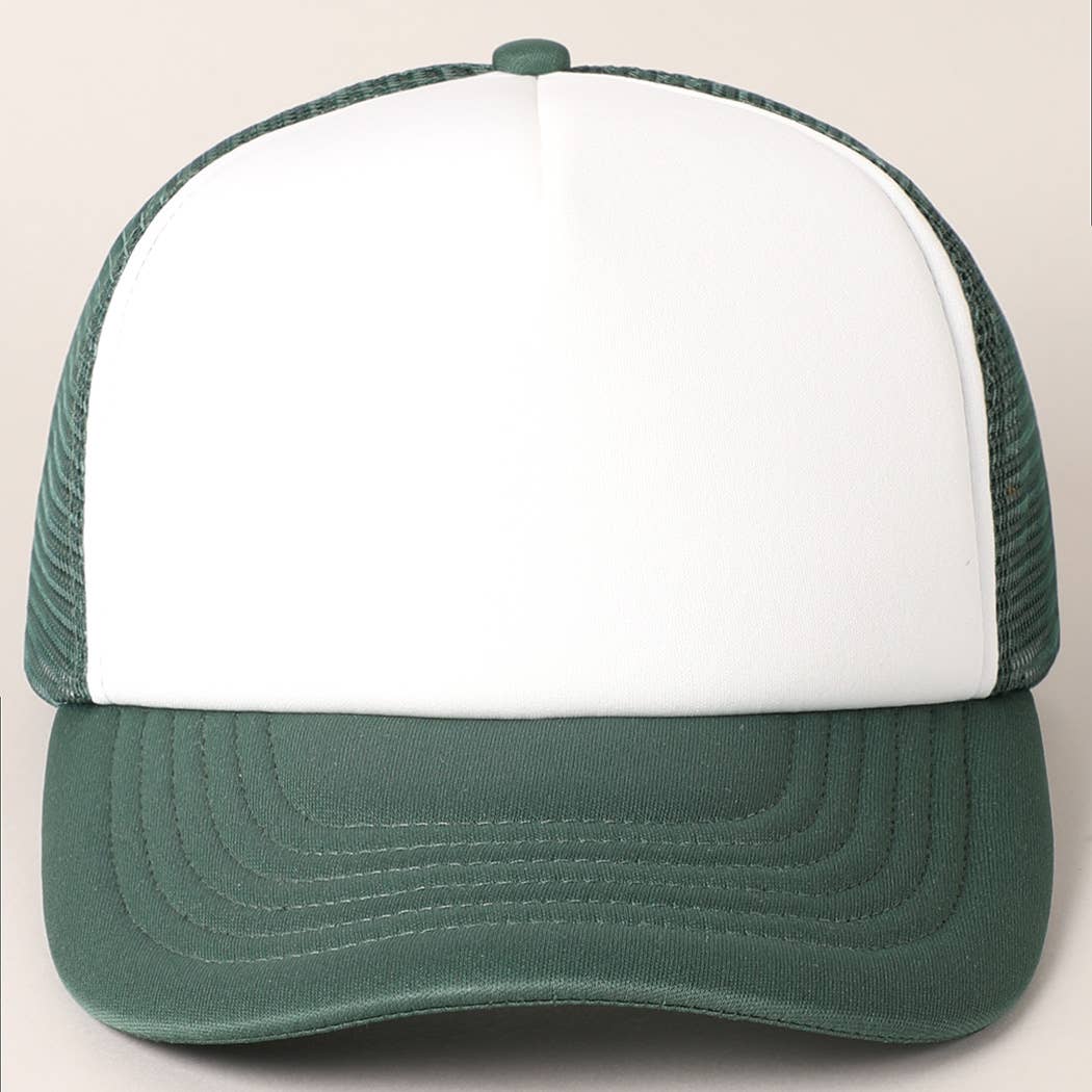 Fashion City - Wholesale Trucker Hat - Unisex - White Foam Front Colored Mesh Back Trucker Hat1