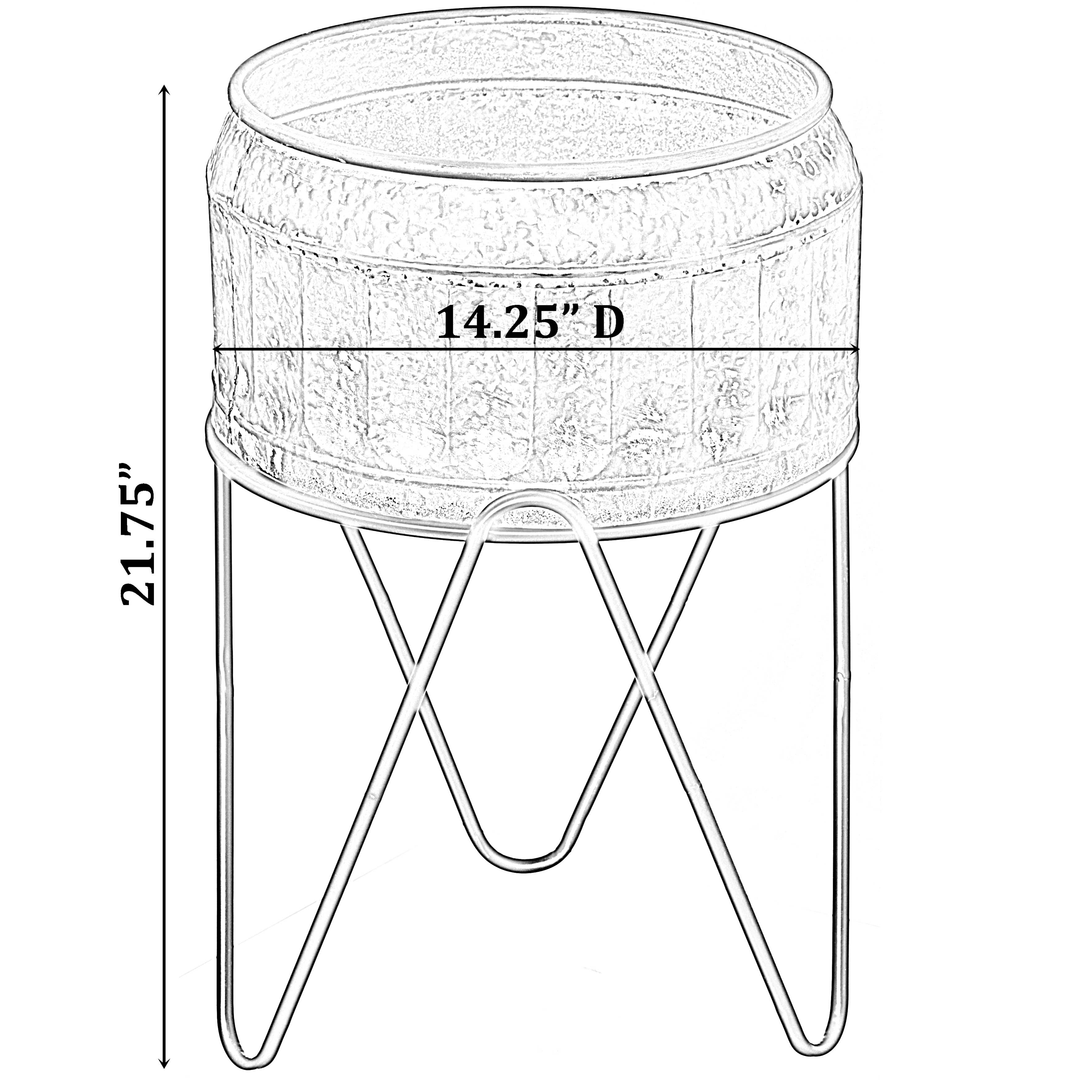 Quickway Imports - Wholesale Ice Bucket - Galvanized Metal Ice Bucket Beverage Cooler Tub with Stand7