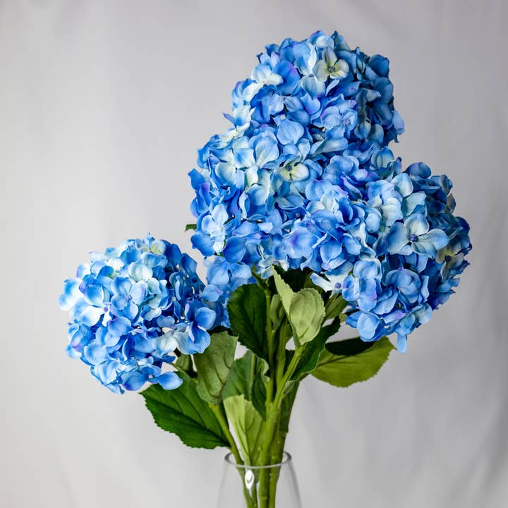 Realistic Artificial Flowers - Wholesale Artificial Flowers - Blue Hydrangea Soft Touch Silk-Realistic Artificial Flowers