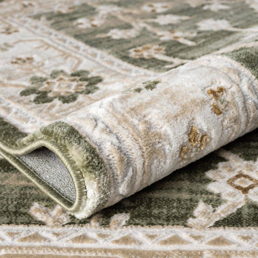 Abani Rugs – Großhandel Teppichvorleger – Abani Teppiche Ivy Vintage Grüner Floraler Bereichsteppich5