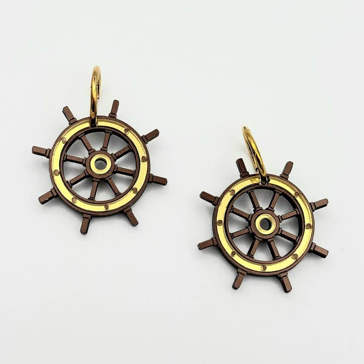 Classic sailor wheel earrings for wholesale by LadyRockCreaciones