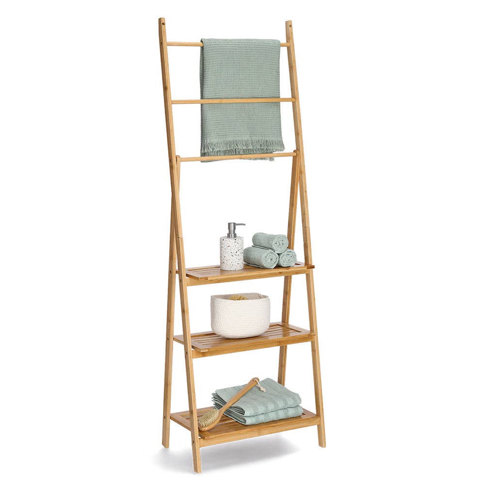 naturen Fristående steghylla med 3 hyllor i bambu för wholesale på Faire2