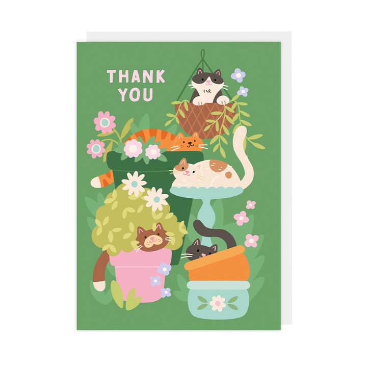 Plantenpot Katten Bedankkaart voor wholesale door Hopscotch Paper Co.