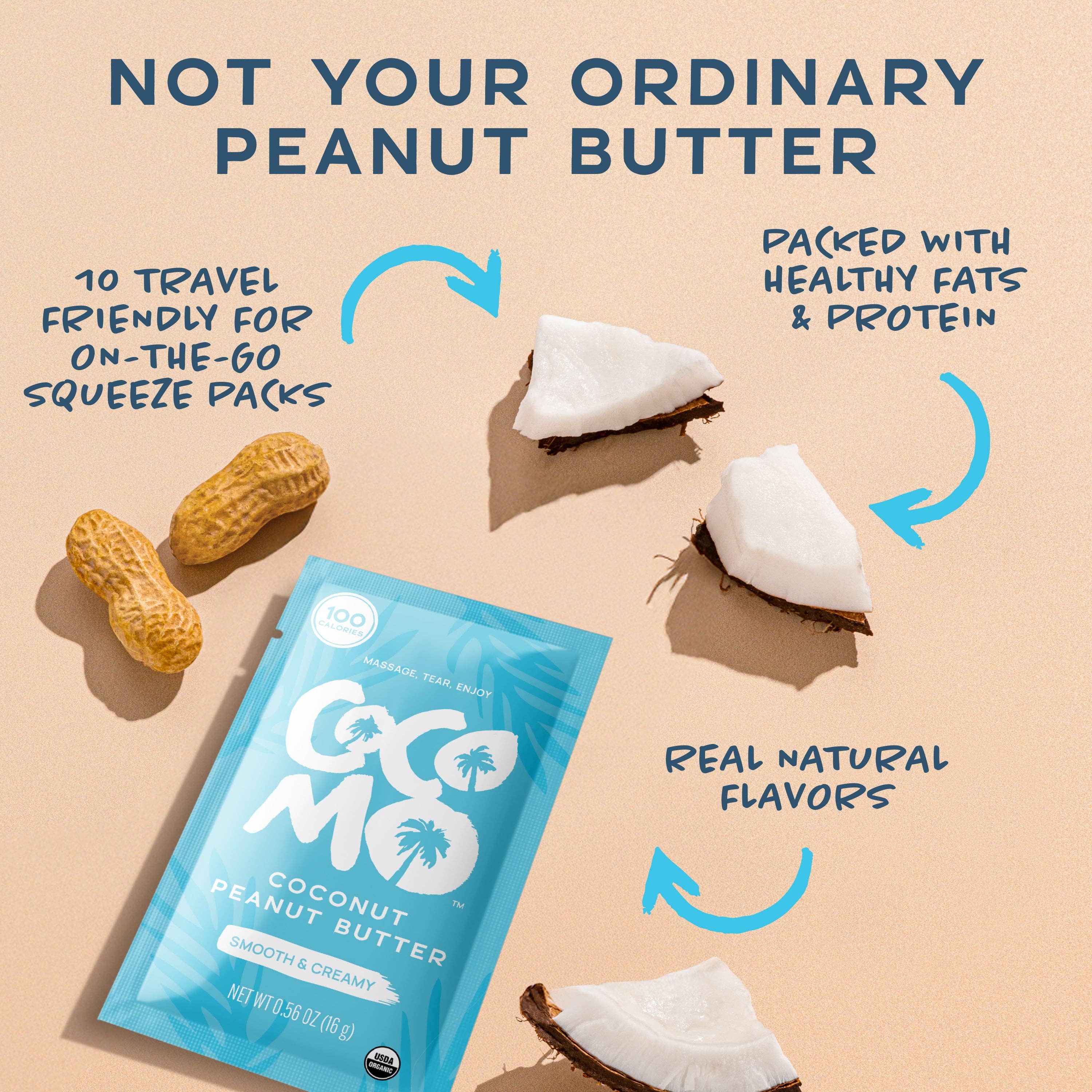 COCOMO - Wholesale Nut Butter - Coconut Peanut Butter Single Serve4