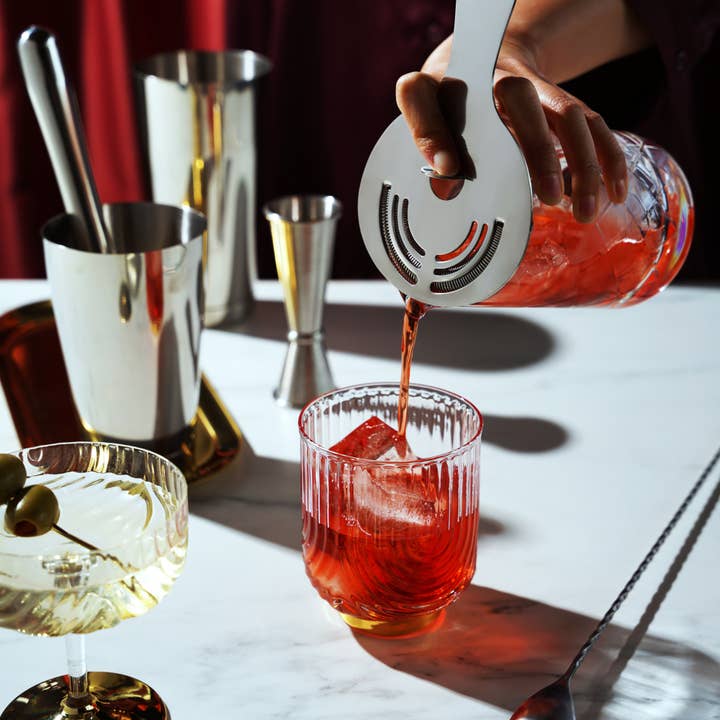 Viski - Wholesale Bar Tool - Stainless Steel and Crystal Bar Essentials Set of 74