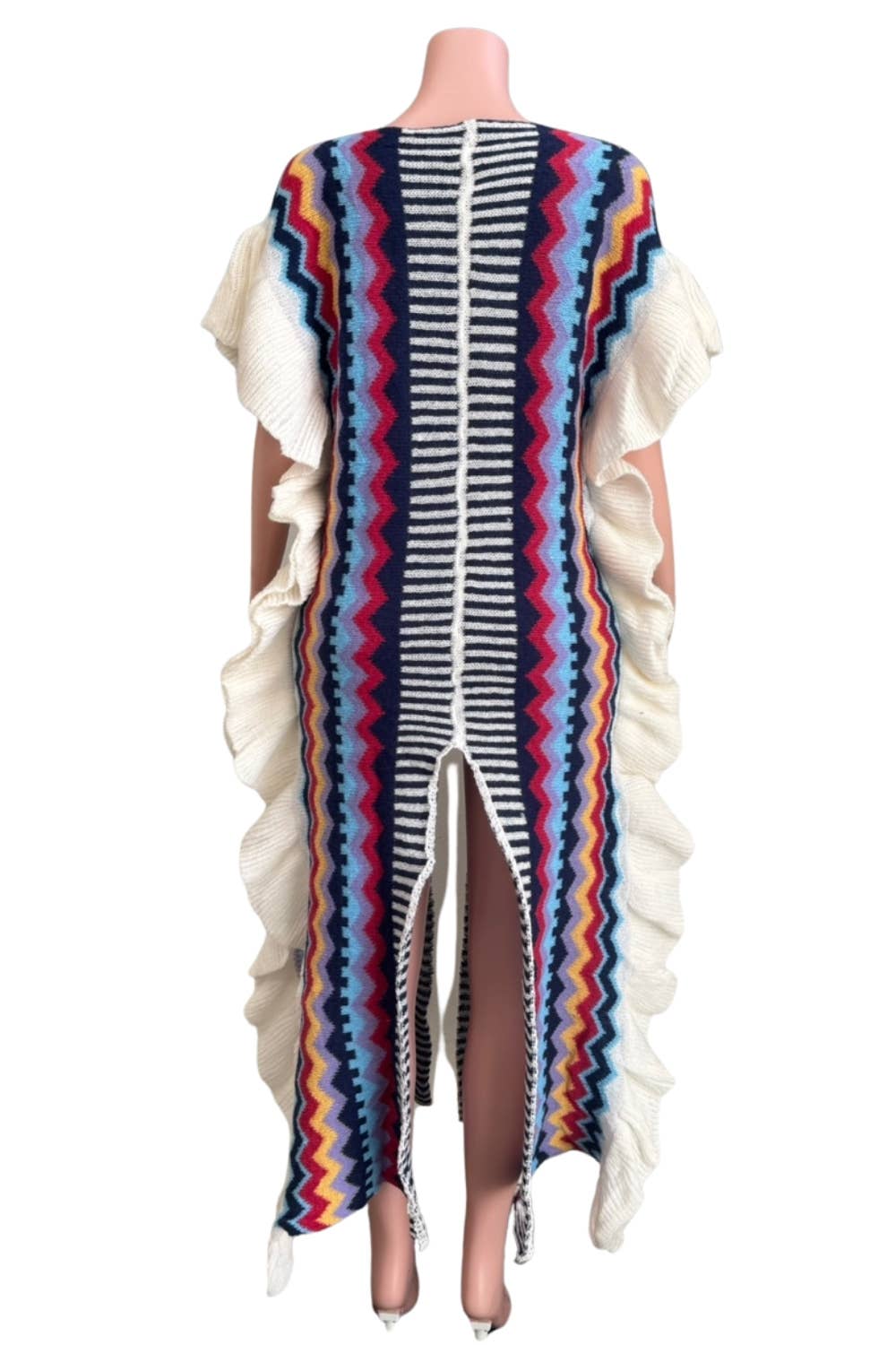 NEWGENS – Großhandel Kleid – Damen – ND3016A Boho Zickzack-Strick-Maxikleid2