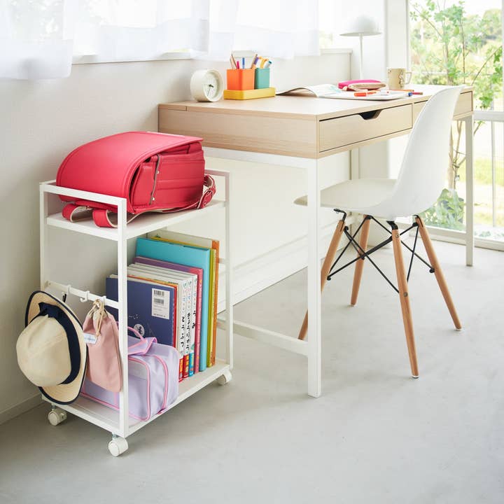 Yamazaki Home - Wholesale Free Standing Shelf - Two-Tier Hideaway Storage Cart (24" H) - Steel4