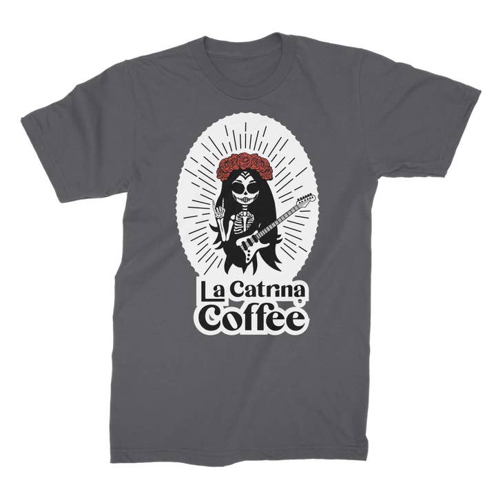 La Catrina Coffee – Engroshandel T-shirt med print - Herre – La Catrina Coffee Viva La Música Rock Logo Kollektion Premium Jersey T-shirt til mænd