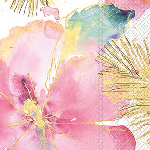 Serviette de buffet : IHR - FLAMINGO FEVER FLOWER crème pour la vente par Carsim Trading Inc.