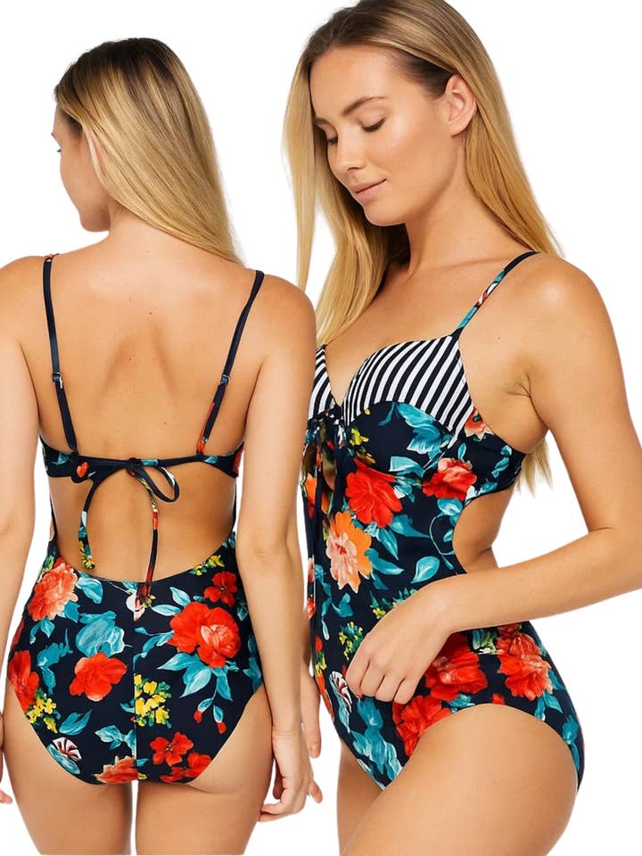 „ContourCurve Cutout uit één stuk: flatterende push-up badkleding” voor wholesale door LAZYDAISYSWIMWEAR