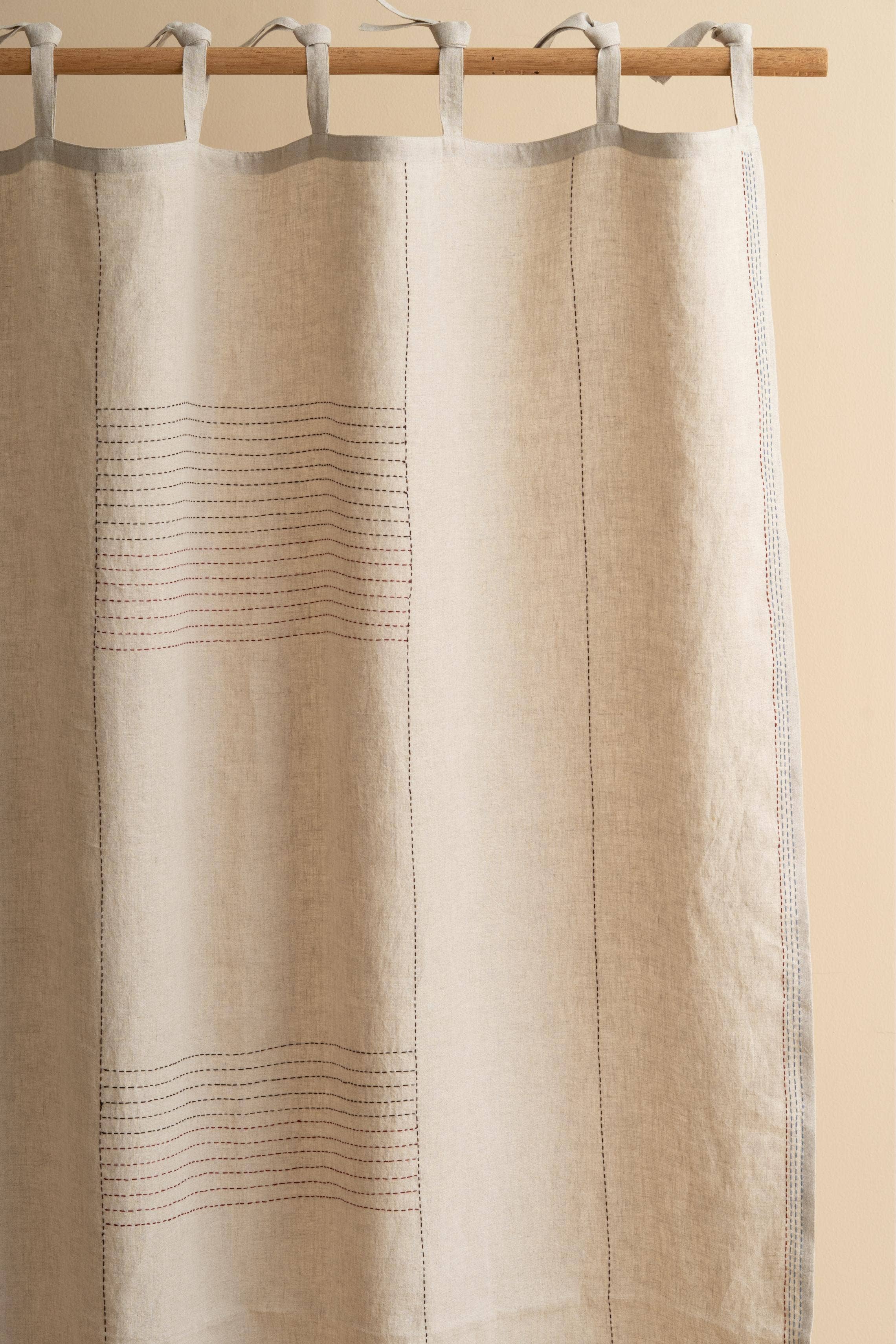 Live Linen - Vente Rideaux - Rideaux en lin brodé de fleurettes – Style élégant, fait main1