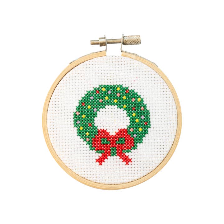 Cotton Clara Craft Kits & Supplies - Wholesale DIY Craft Kit - Christmas Wreath Cross Stitch Kit4