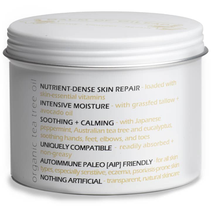 Balm of Gilead - Venta al por mayor Pomadas/bálsamos/cremas curativos - Crema de eucalipto y árbol de té, calmante, para aliviar la picazón, 4 onzas1