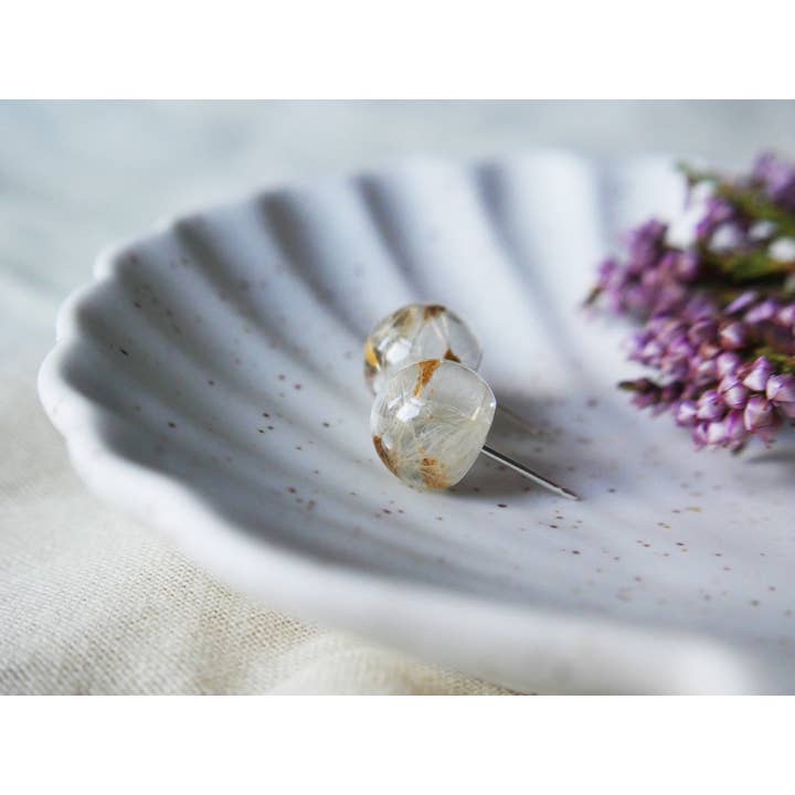 In The Heather – wholesale Stud/post earrings – Scottish dandelion seeds resin studs in sterling silver5