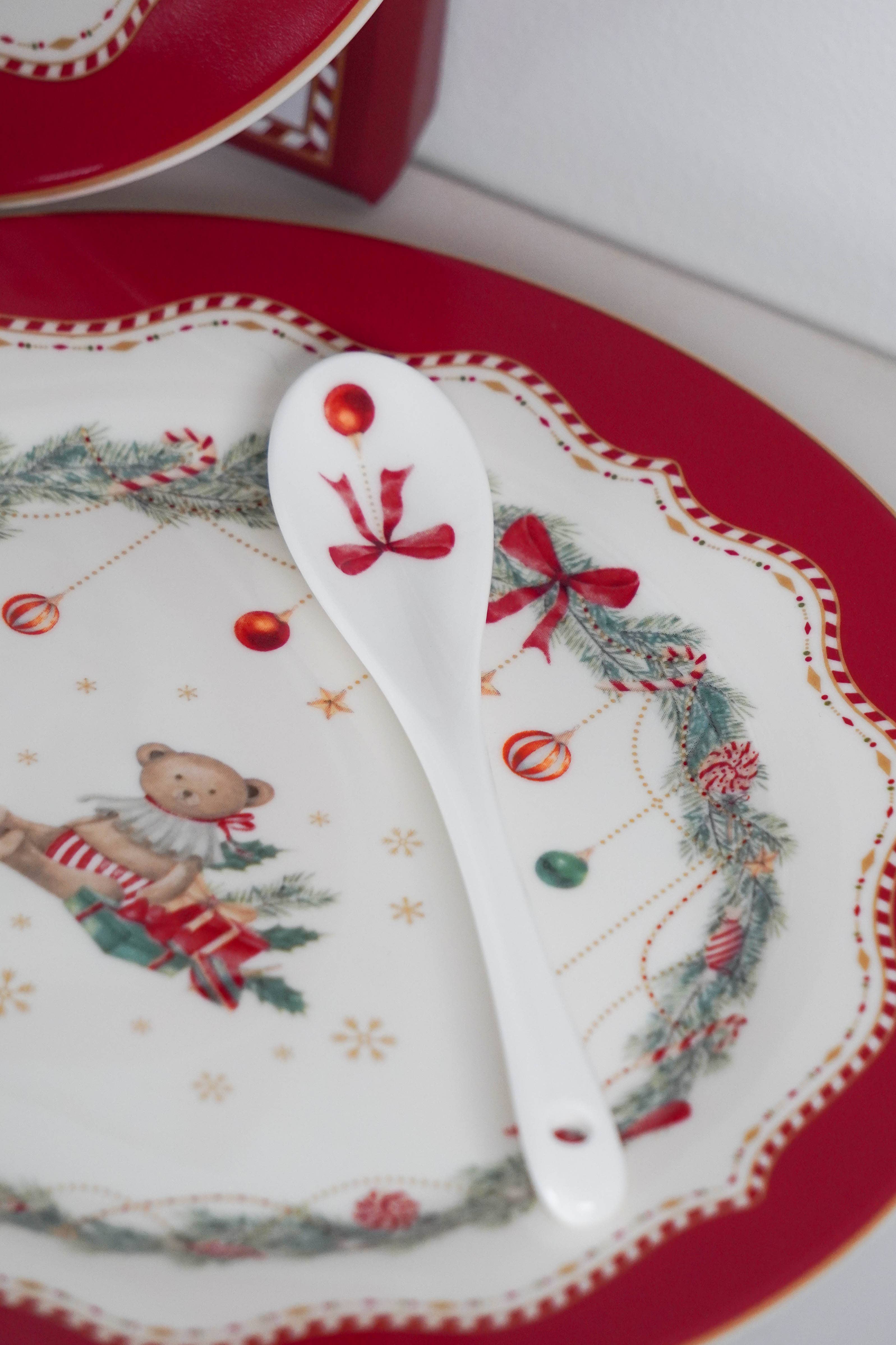 Isabelle Rose - Wholesale Table Spoon (Cutlery) - Porcelain spoon Happy Holidays 13 cm Isabelle Rose0