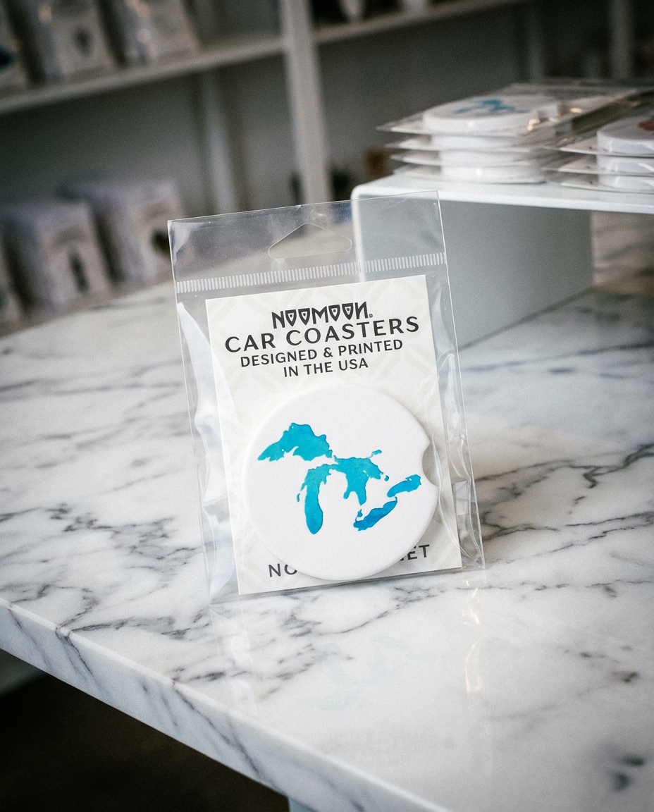 Noomoon - Wholesale Car Coaster - Unisex - Car Coaster - Michigan Shoreline | Beach Car Coaster4