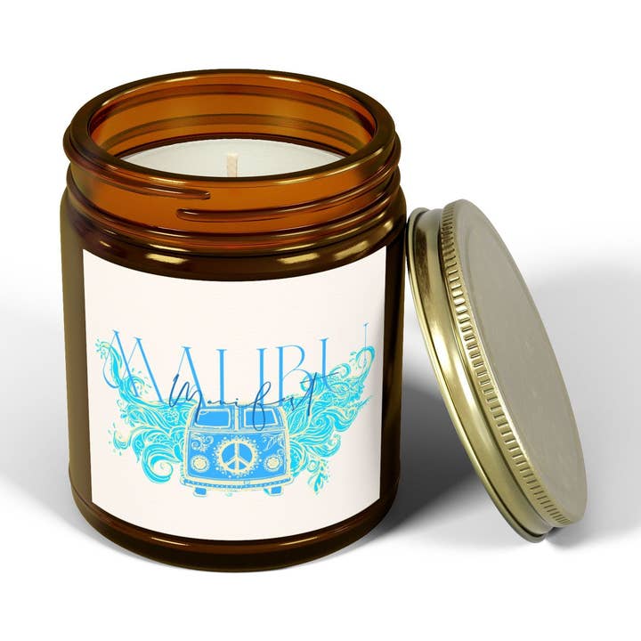 Manifest Malibu Doftljus - Kokosnöt Aprikosvax (4oz, 9oz) - Avkopplande Heminredning för wholesale av Grit with Grace, LLC