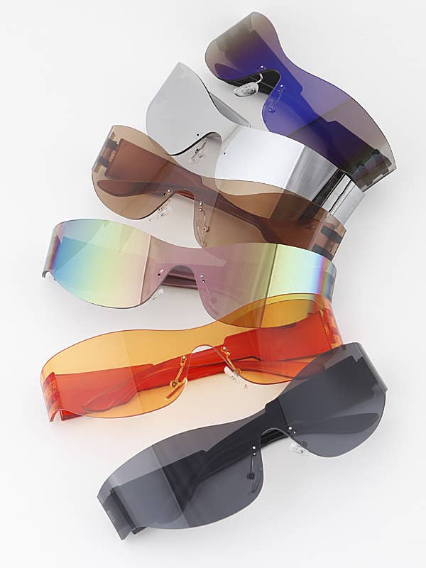 Lunettes de soleil incurvées sans monture pour la vente par Shop Neighbors
