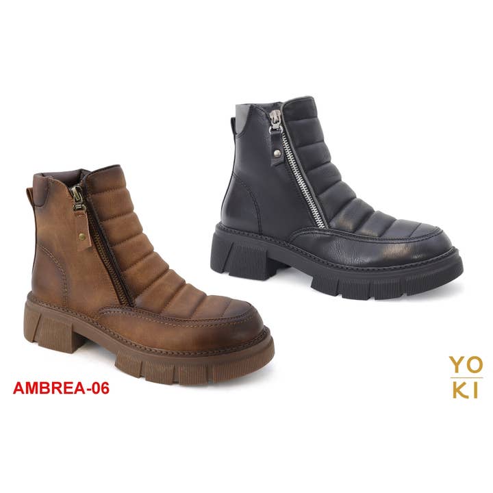 Yoki Fashion - Wholesale Boots - Women's - FIRE SALE YOKI AMBREA-06 Women's Quilted Zipper Riding Boot