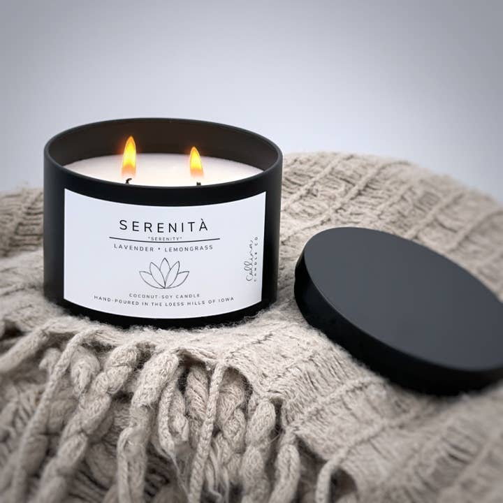 Collina Candle Co., LLC - Wholesale Travel Candles - Serenità 6 oz Coconut-Soy Candle Lavender Lemongrass