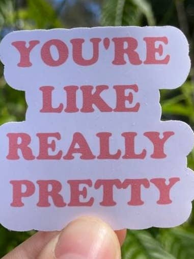 You're Like Really Pretty | Mean Girls Sticker | Vinyl Sticker Quote | Regina George Sticker | Movie Quote Pink for wholesale by Frankie Blue