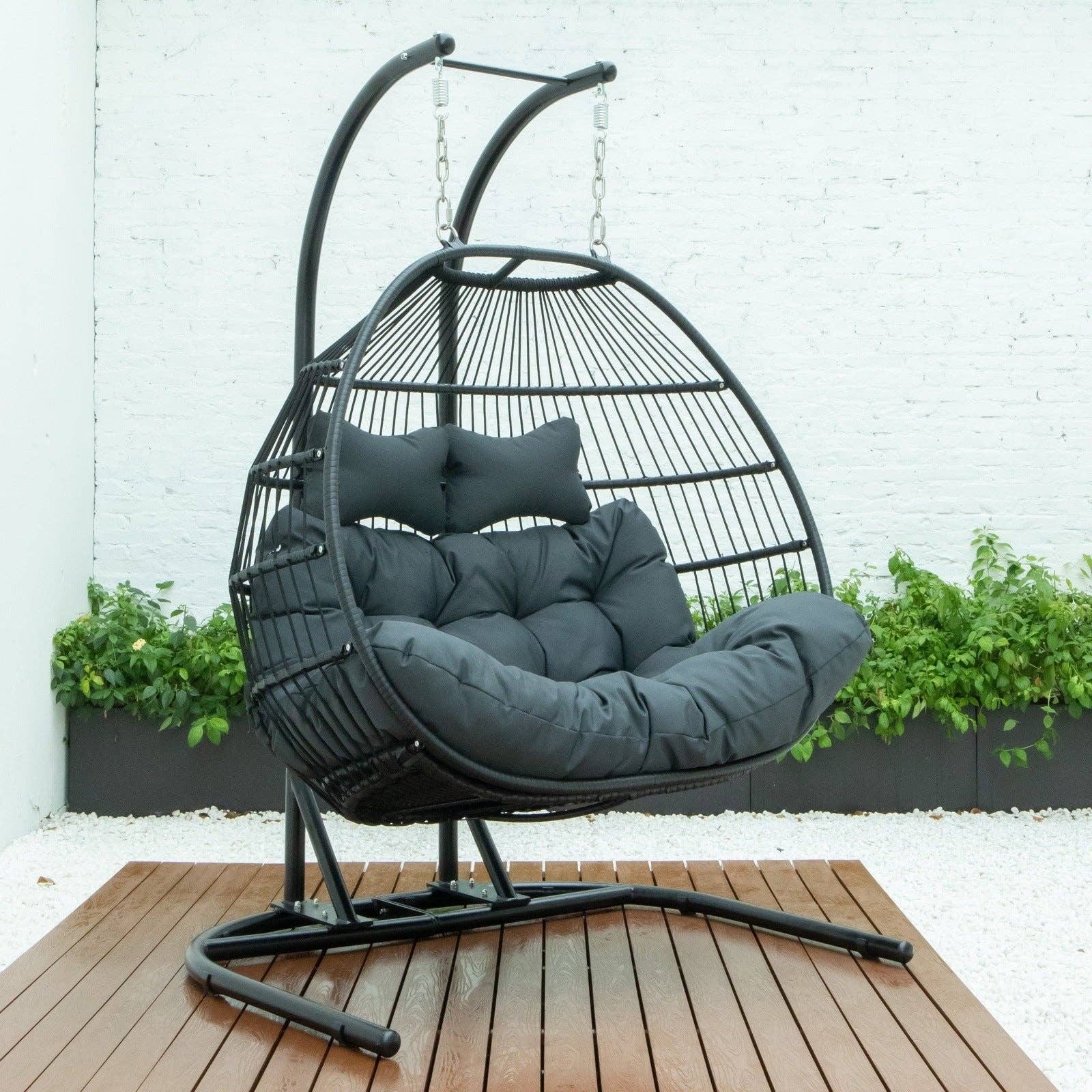 LeisureMod - Wholesale Egg Chair - Wicker 2 Person Double Folding Hanging Egg Swing Chair76