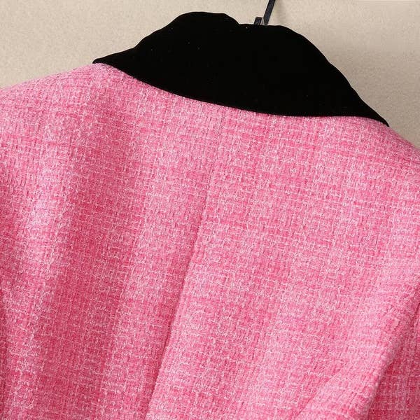 Farbe als Bilder SY314 Elegante Tweed-Jacke mit Maxi-Rock aus Netzstoff und Pailletten für den Großhandel auf Faire9