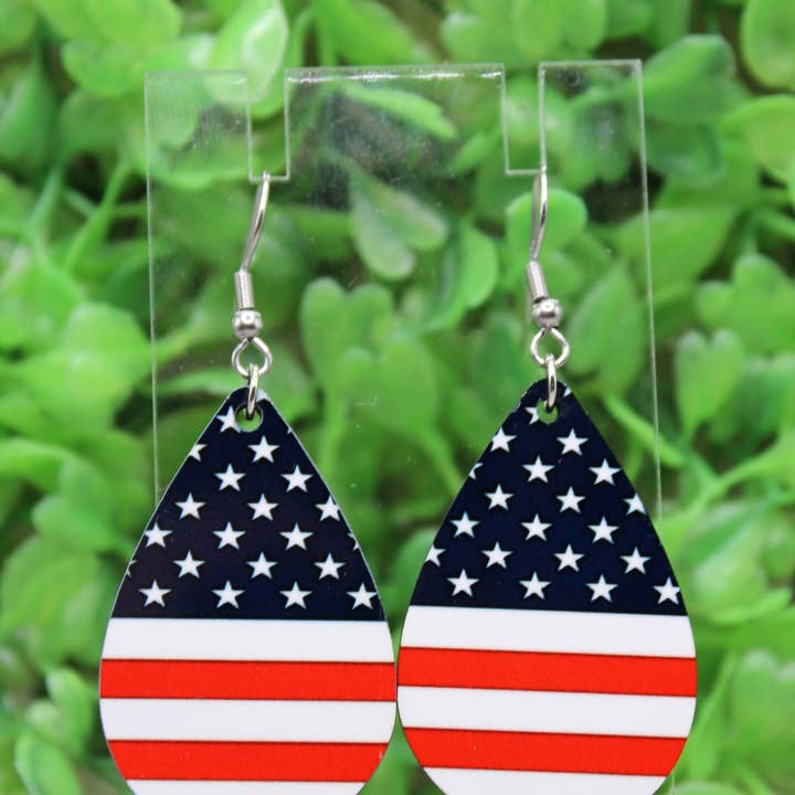 Amerikanische Flagge Teardrop Ohrringe für den Großhandel von Hylidae Boutique