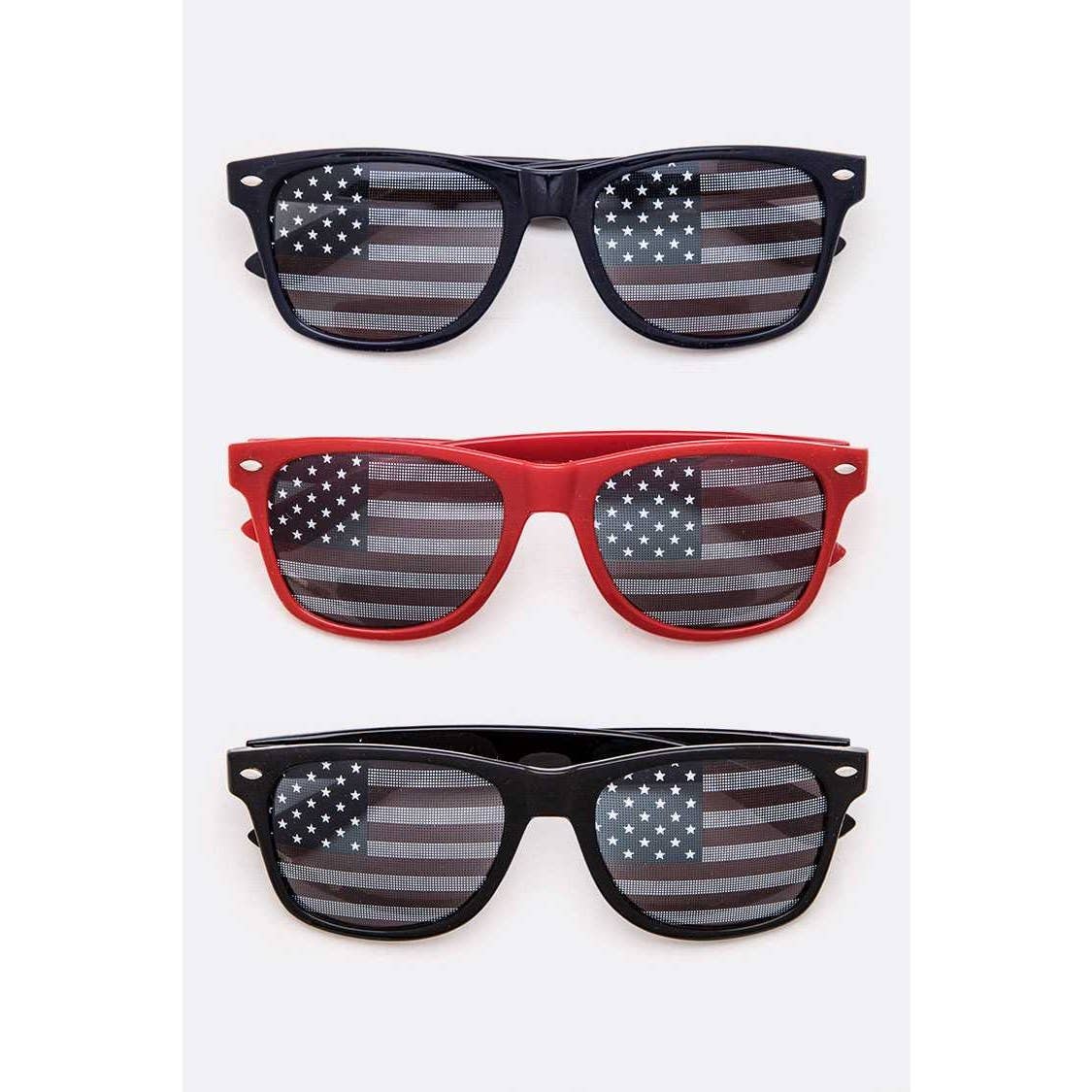 ASST American Flag Printed Junior Sunglasses Set- I DZ for wholesale on Faire0